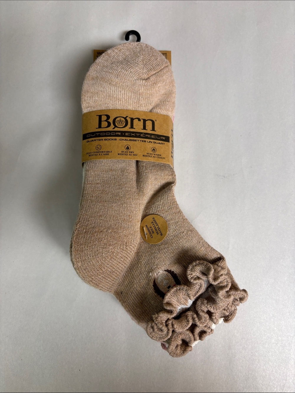 New Born Socks Women’s 4 Pair Brown Wool Blend Quarter Sock Casual Fall Hedgehog